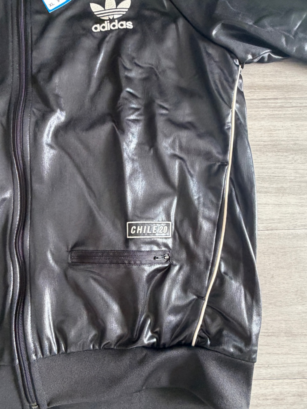Adidas Black Trefoil Track Jacket (XL) - Picture 3 of 6